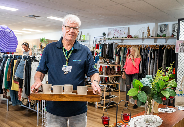 RSPCA Op Shop volunteer inside one of the stores.